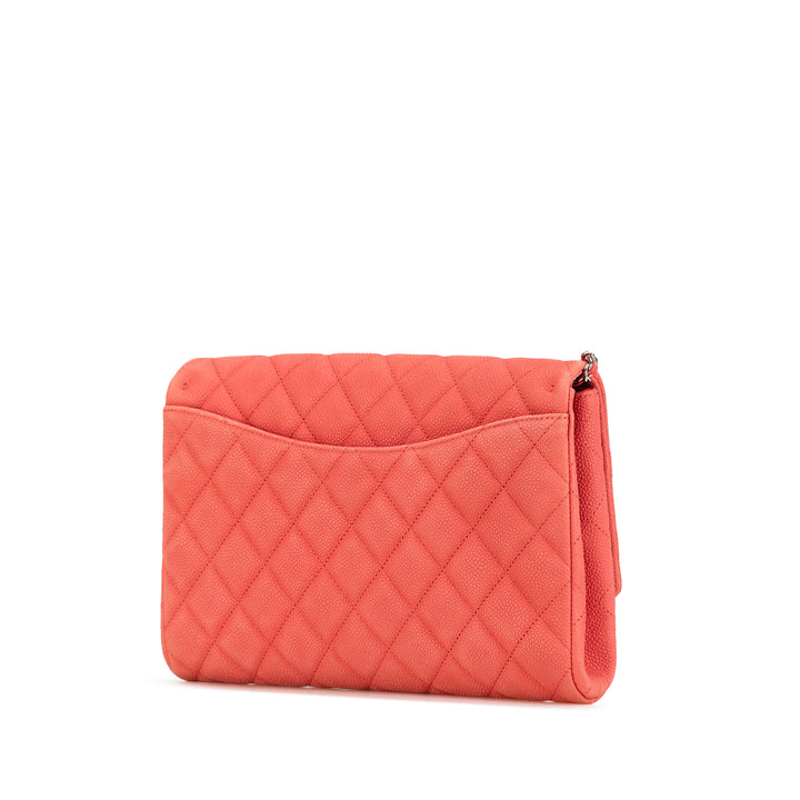 CC Quilted Caviar Single Flap Red - Gaby Paris