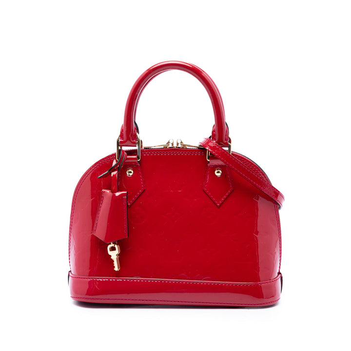 Louis Vuitton Alma BB Cuir verni Monogram Rouge – vue principale – GABY PARIS
