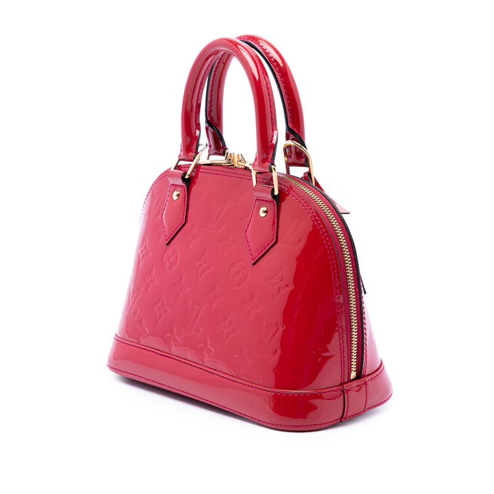 Louis Vuitton Alma BB Cuir verni Monogram Rouge – vue 2 – GABY PARIS