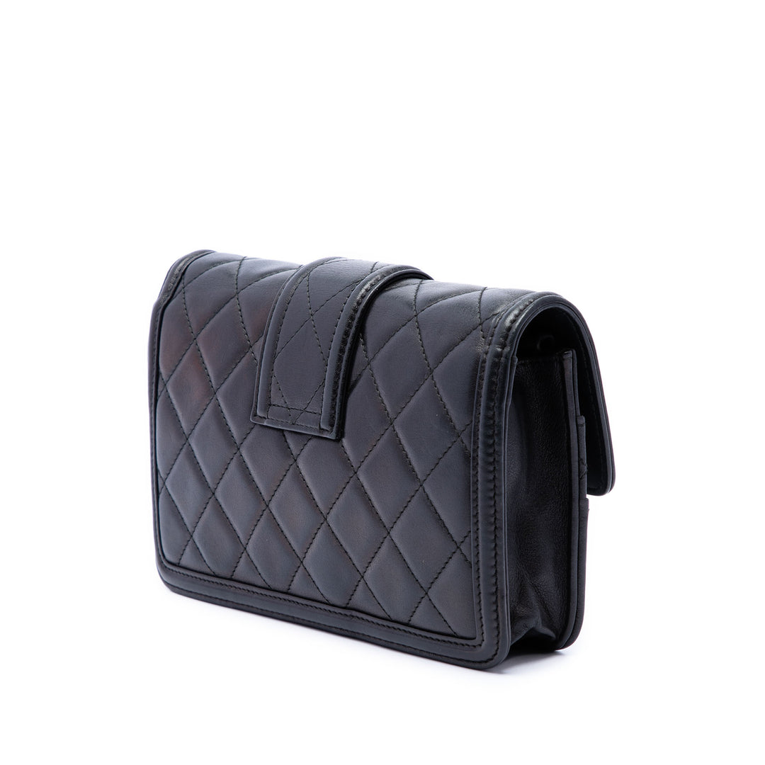 Chanel Matelassé Elegant CC à rabat Wallet on Chain Petit Cuir d'agneau Noir – vue 2 – GABY PARIS