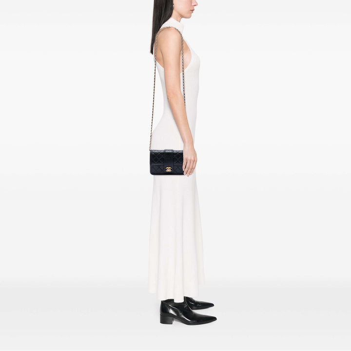 Chanel Matelassé Elegant CC à rabat Wallet on Chain Petit Cuir d'agneau Noir – vue 6 – GABY PARIS