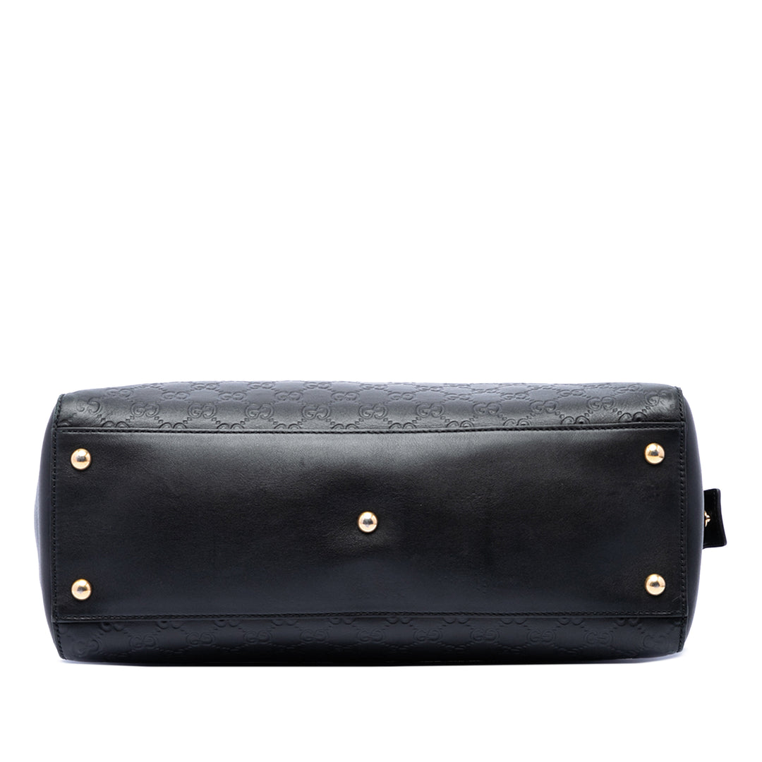 Guccissima Souple Signature Cabas Moyen Noir