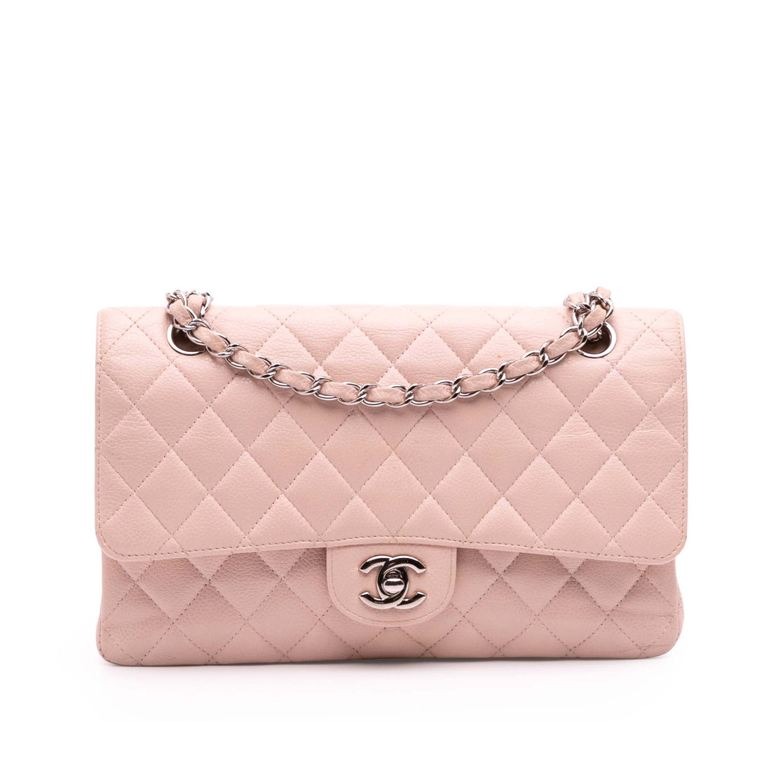 Medium Classic Caviar Double Flap Pink - Gaby Paris
