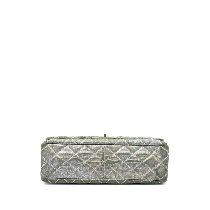 Matelassé Shimmering Reissue 2.55 Double rabat 227 Jean Vert