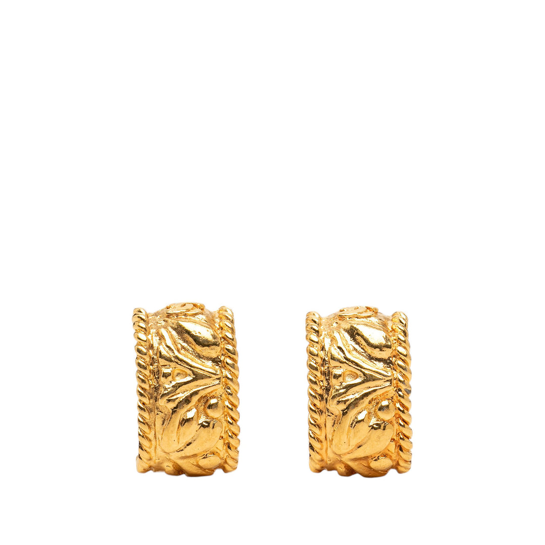 Chanel CC plaqué Half Hoop À clip Boucles d'oreilles Métal