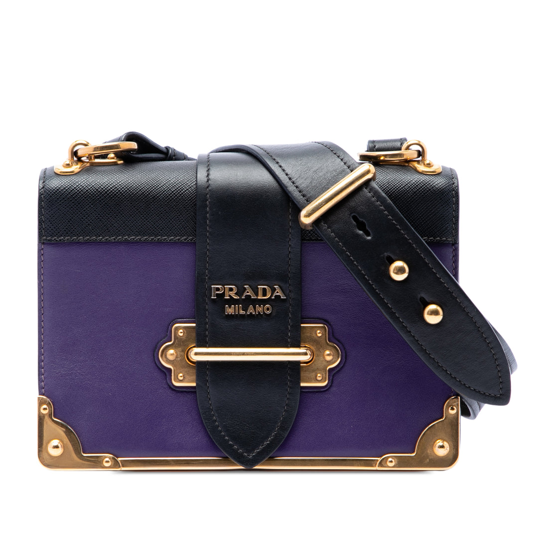 Prada Saffiano à finitions City Veau Cahier Sac porté croisé