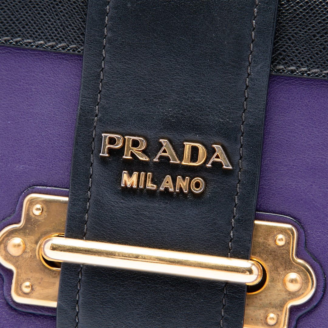 Prada Saffiano à finitions City Veau Cahier Sac porté croisé