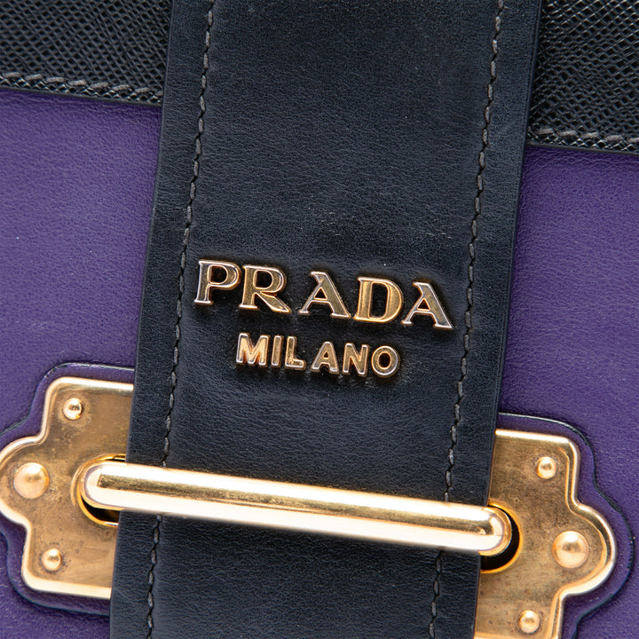 Prada Saffiano à finitions City Veau Cahier Sac porté croisé