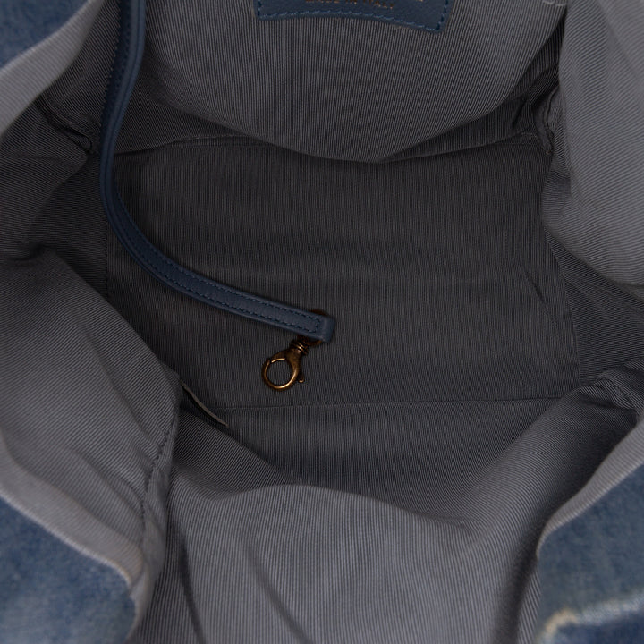 Quilted Denim Urban Spirit Bucket Bag Blue - Gaby Paris