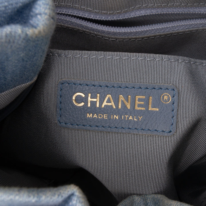 Quilted Denim Urban Spirit Bucket Bag Blue - Gaby Paris