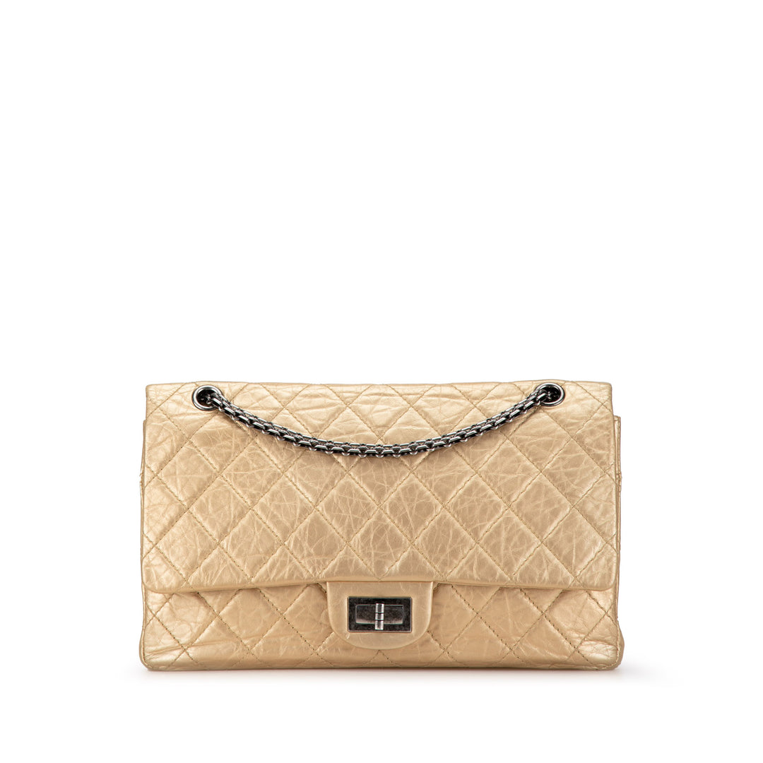 Chanel Reissue 2.55 Aged Calfskin Double Flap 227 Gold - GABY PARIS