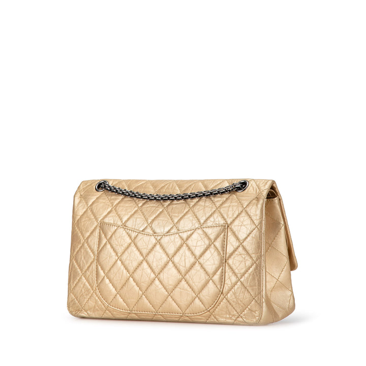 Chanel Reissue 2.55 Aged Calfskin Double Flap 227 Gold - GABY PARIS