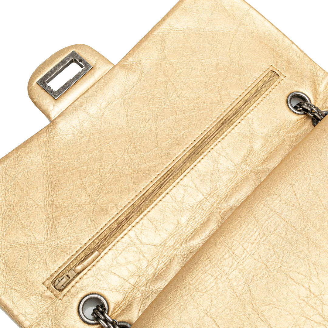 Reissue 2.55 Aged Calfskin Double Flap 227 Gold - Gaby Paris