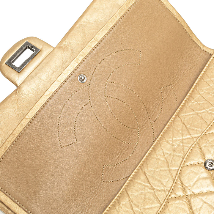 Reissue 2.55 Aged Calfskin Double Flap 227 Gold - Gaby Paris