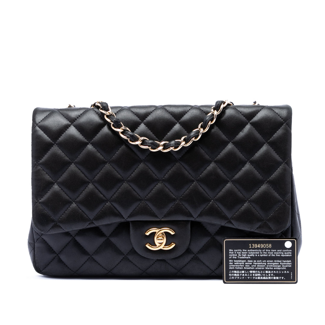 Chanel Jumbo Classic Cuir d’agneau Simple rabat