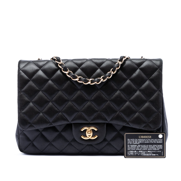 Chanel Jumbo Classic Cuir d’agneau Simple rabat