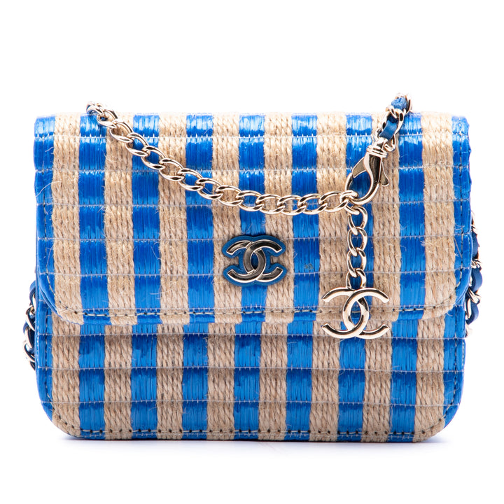 CC et Jute Rayé Sac ceinture Bleu
