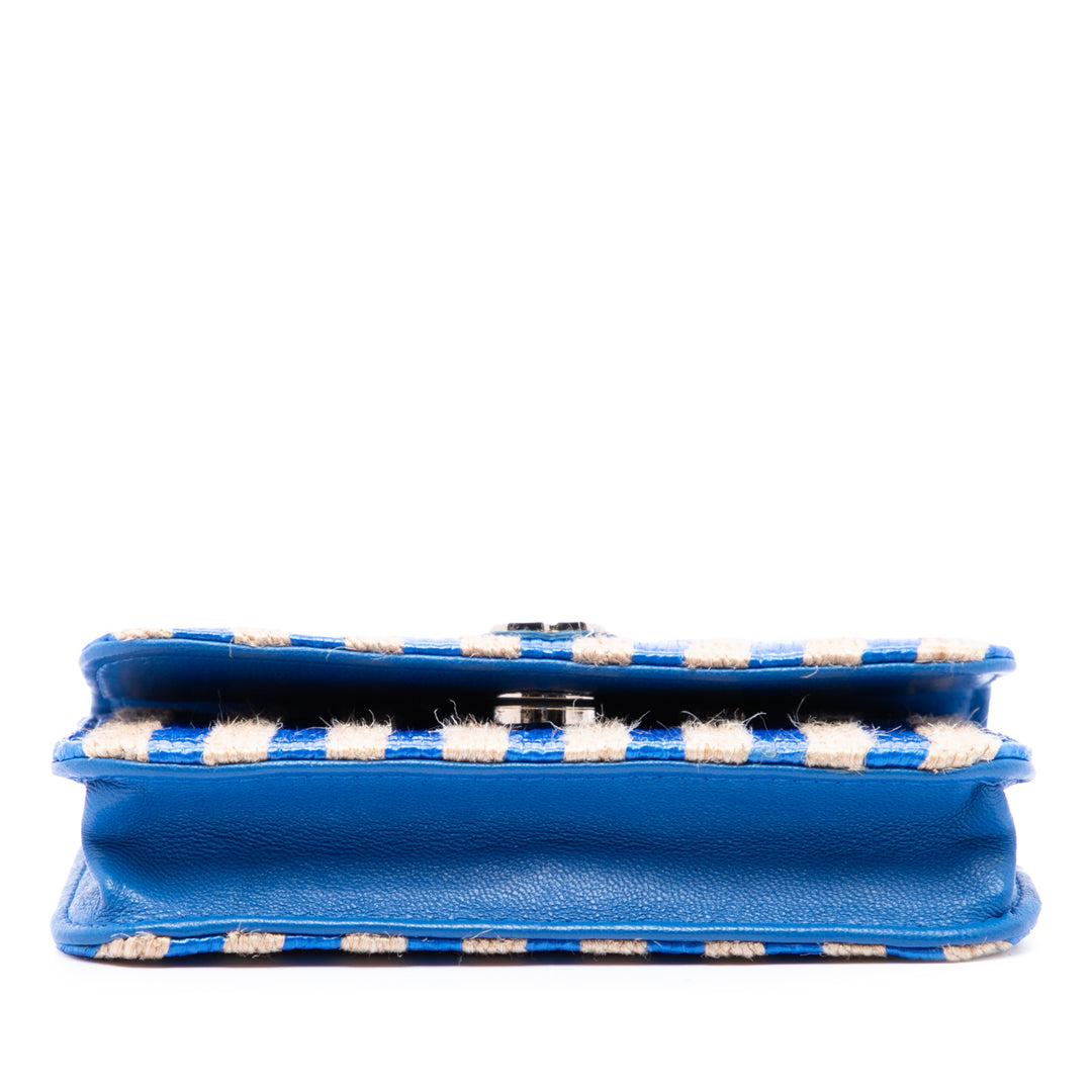 CC et Jute Rayé Sac ceinture Bleu