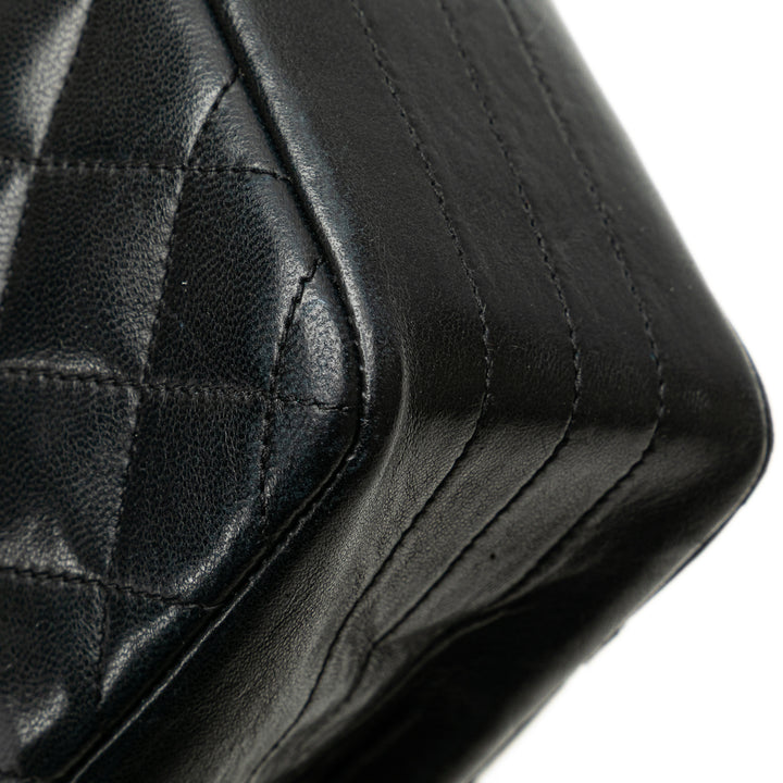 Small Quilted Lambskin Single Flap Black - Gaby Paris