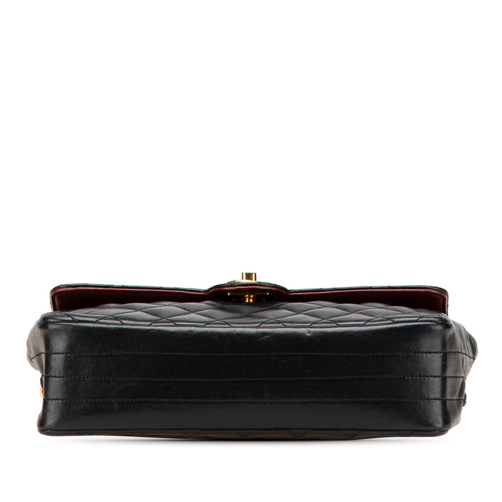 Small Quilted Lambskin Single Flap Black - Gaby Paris