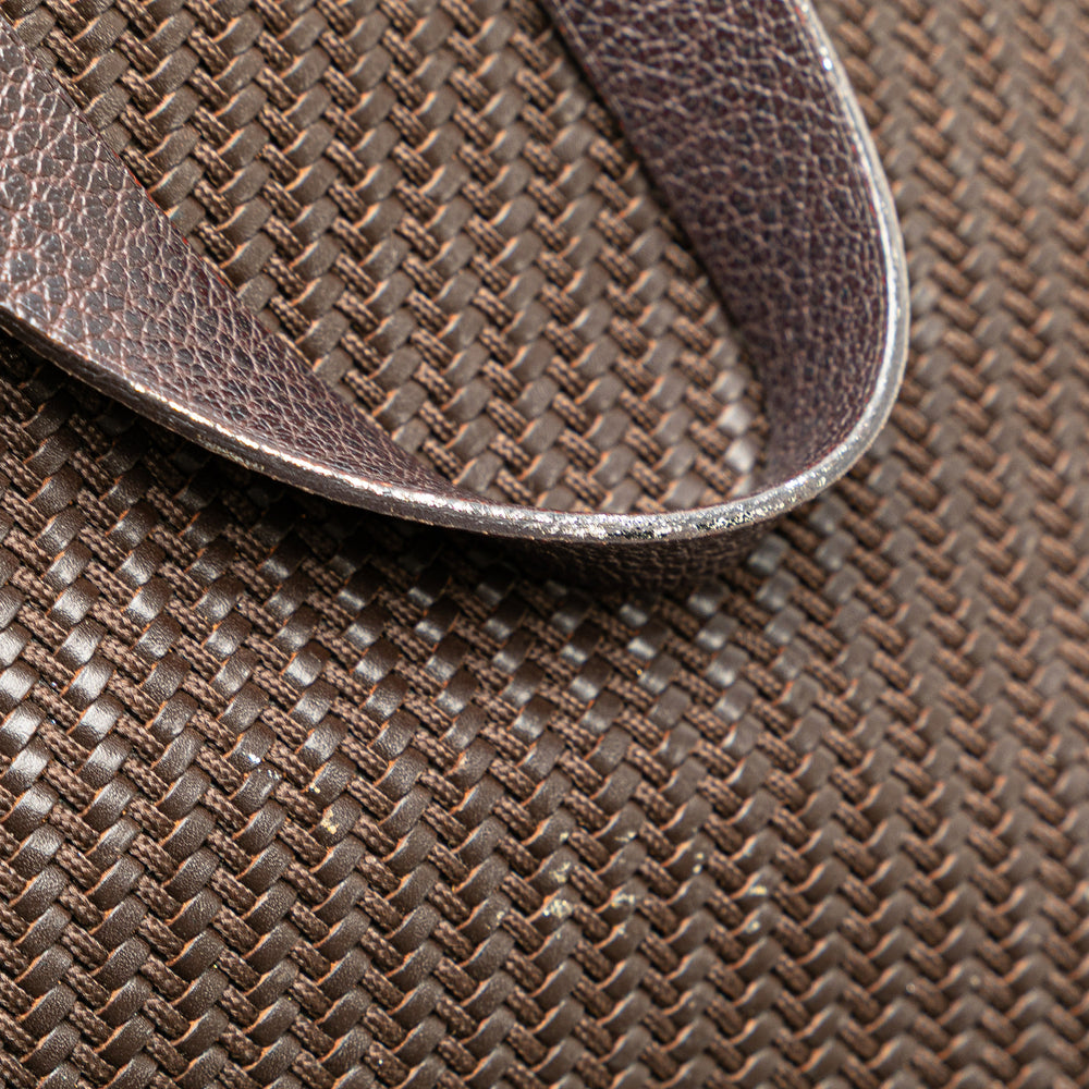 Woven Leather and Polyester Ahmedabad Diego PM Brown - Gaby Paris