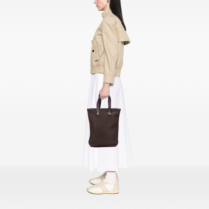Woven Leather and Polyester Ahmedabad Diego PM Brown - Gaby Paris