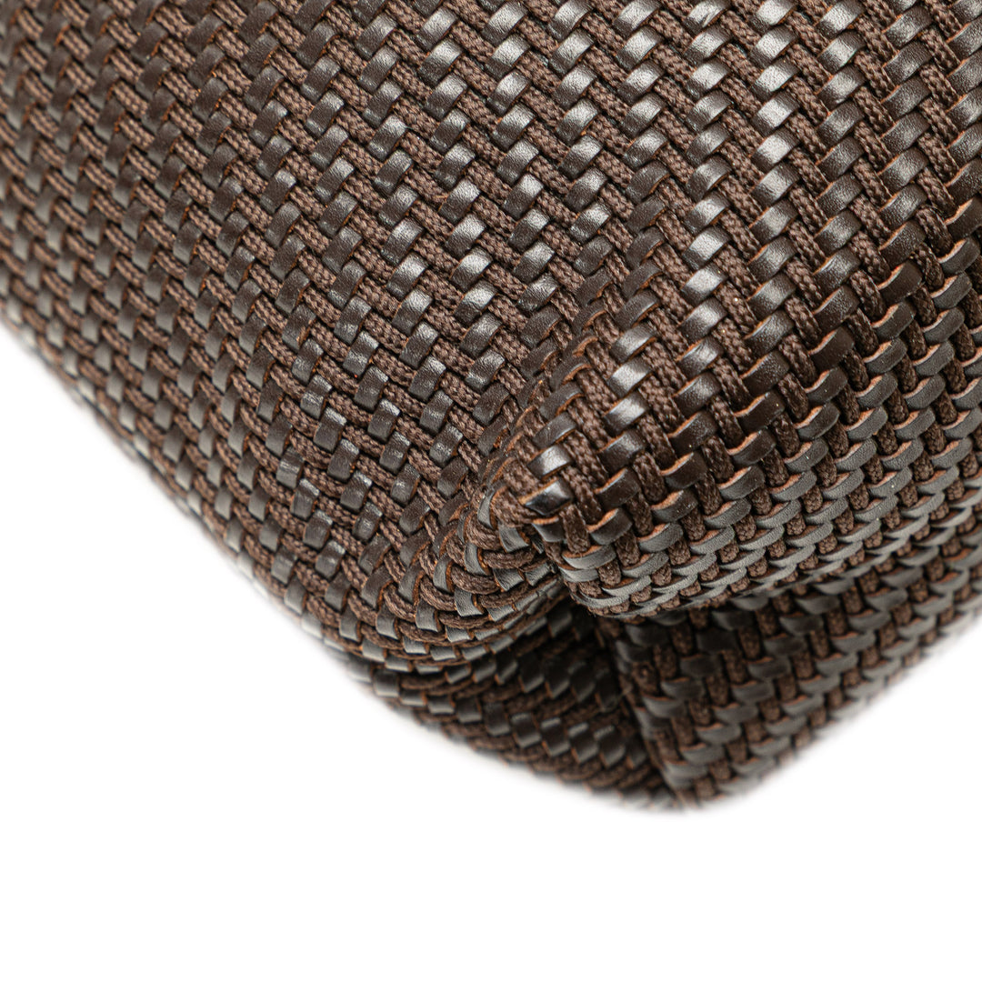 Woven Leather and Polyester Ahmedabad Diego PM Brown - Gaby Paris
