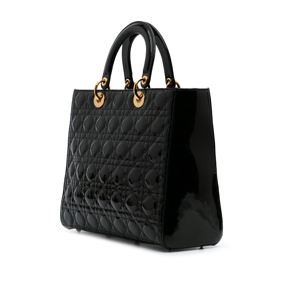 Large Patent Cannage Lady Dior Black - Gaby Paris