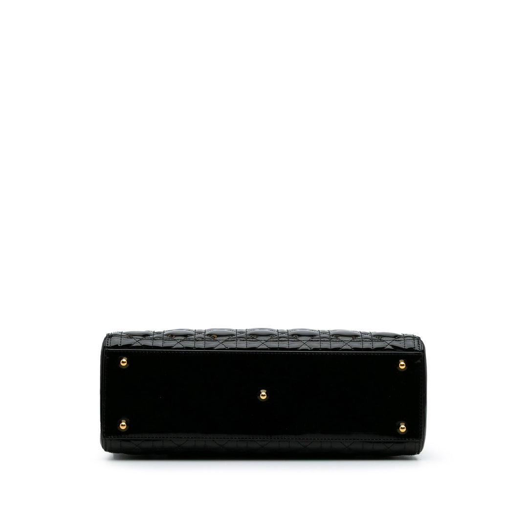 Large Patent Cannage Lady Dior Black - Gaby Paris