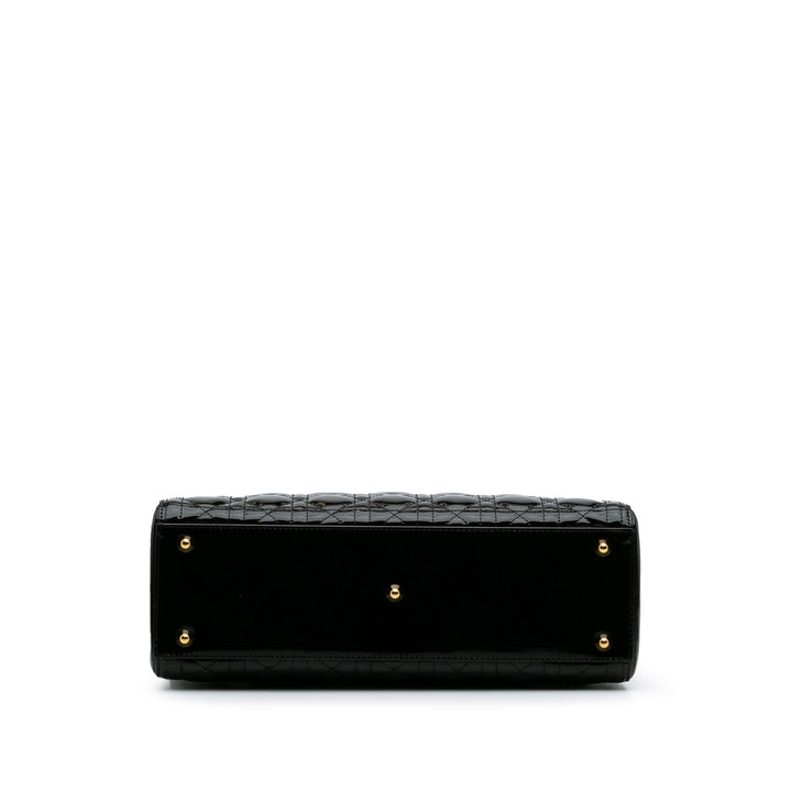 Large Patent Cannage Lady Dior Black - Gaby Paris