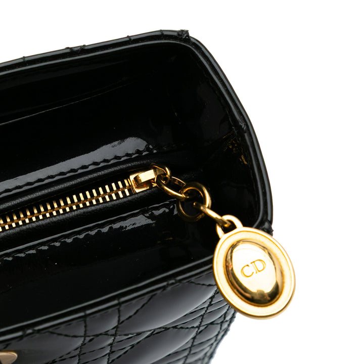 Large Patent Cannage Lady Dior Black - Gaby Paris