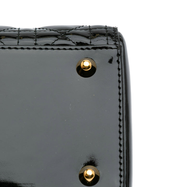 Large Patent Cannage Lady Dior Black - Gaby Paris