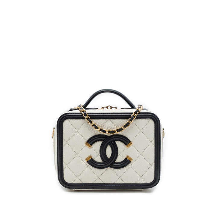 Chanel CC Filigree Vanity Petit Cuir caviar Noir – vue principale – GABY PARIS