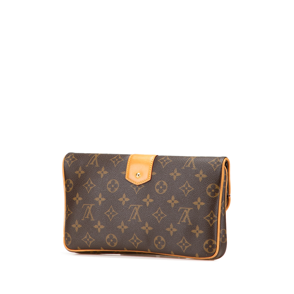 Monogram Sofia Coppola Slim Clutch Brown - Gaby Paris
