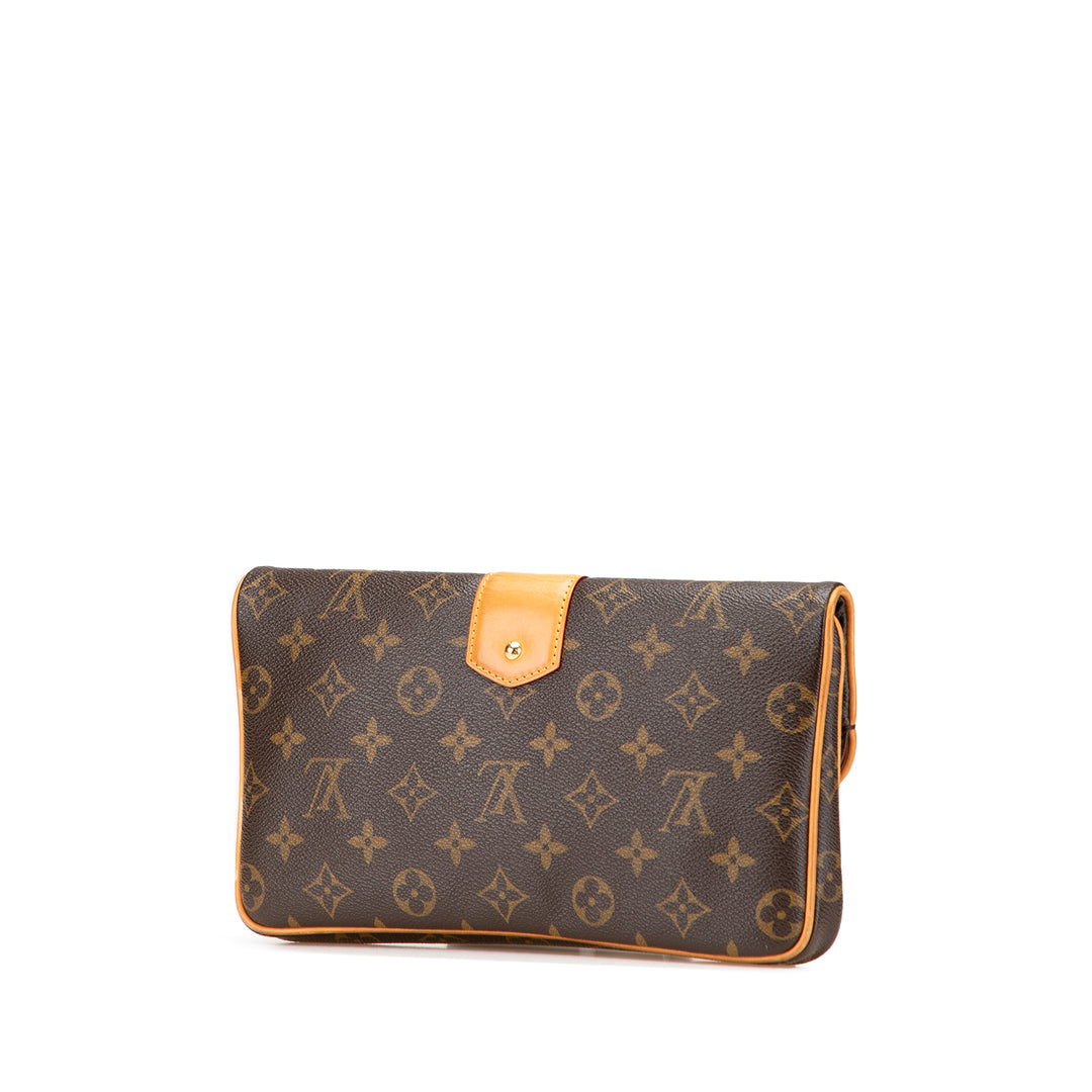 Monogram Sofia Coppola Slim Clutch Brown - Gaby Paris