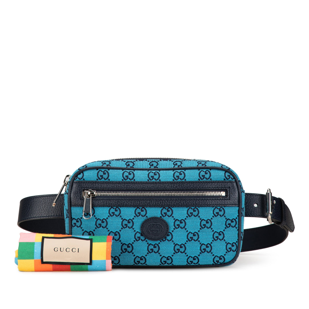 GG Canvas Belt Bag Blue - Gaby Paris