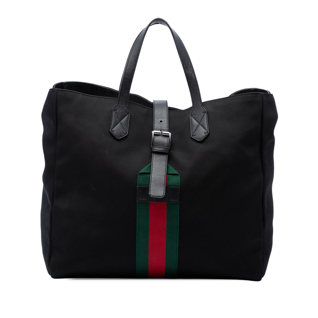 Techno Web Buckle Cabas Noir