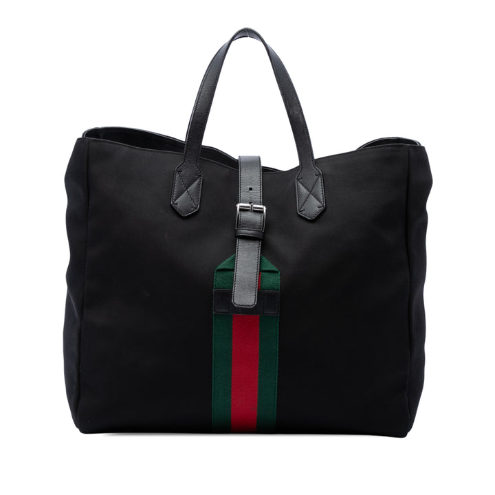 Techno Web Buckle Cabas Noir