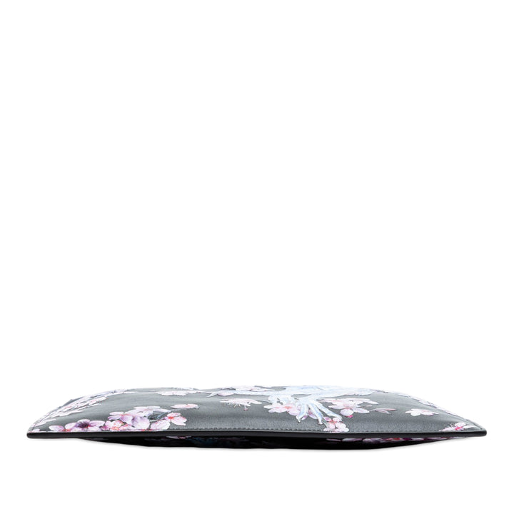 Dior Hajime Sorayama Cuir de veau Cherry Blossom Dinosaur Print Zip Pochette