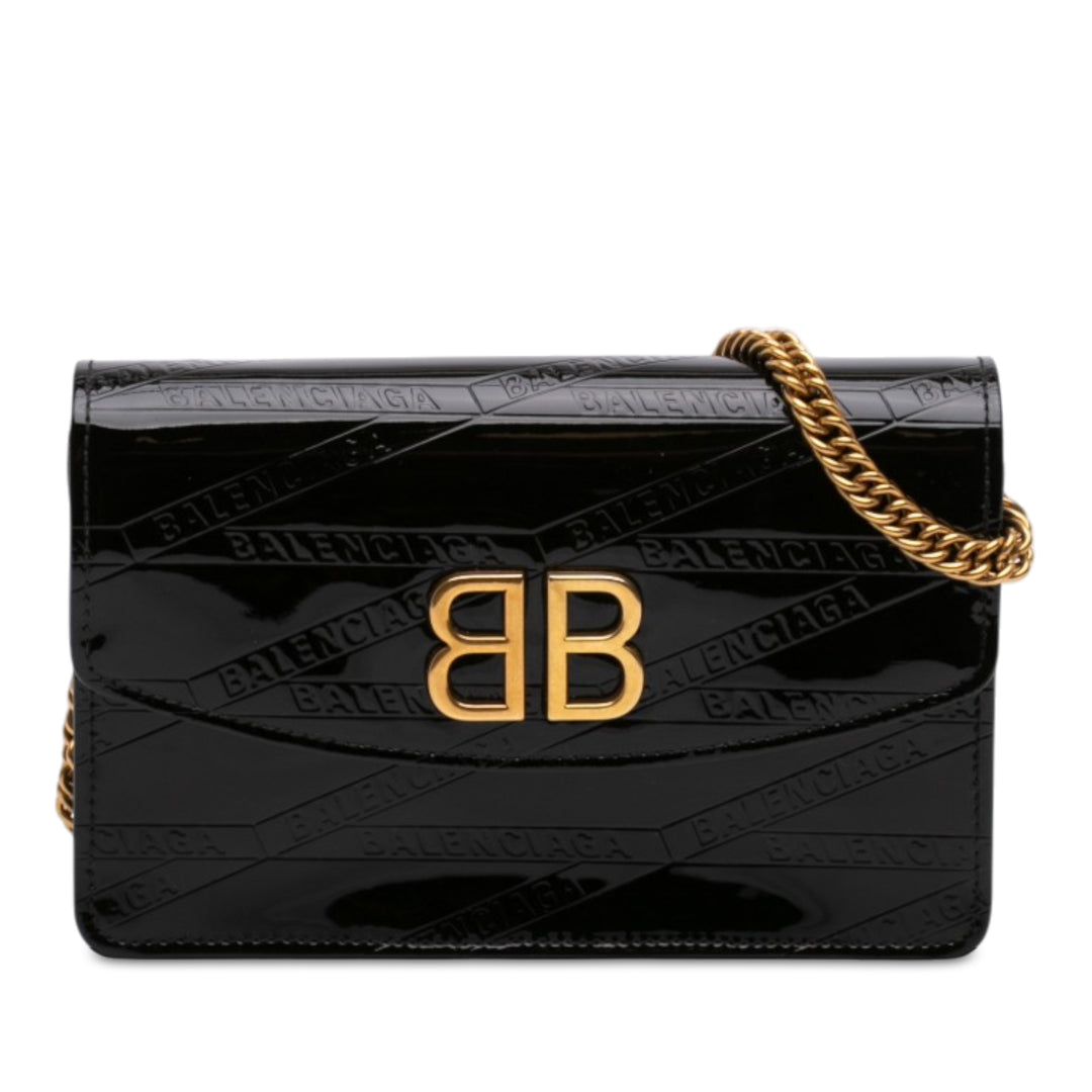embossé Losange Wallet on Chain BB Noir