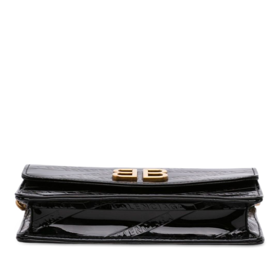 embossé Losange Wallet on Chain BB Noir