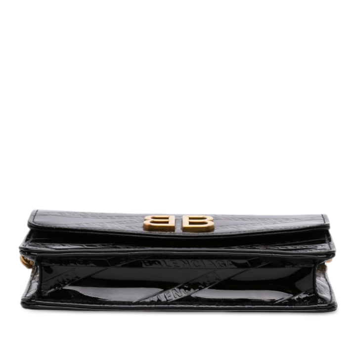 embossé Losange Wallet on Chain BB Noir