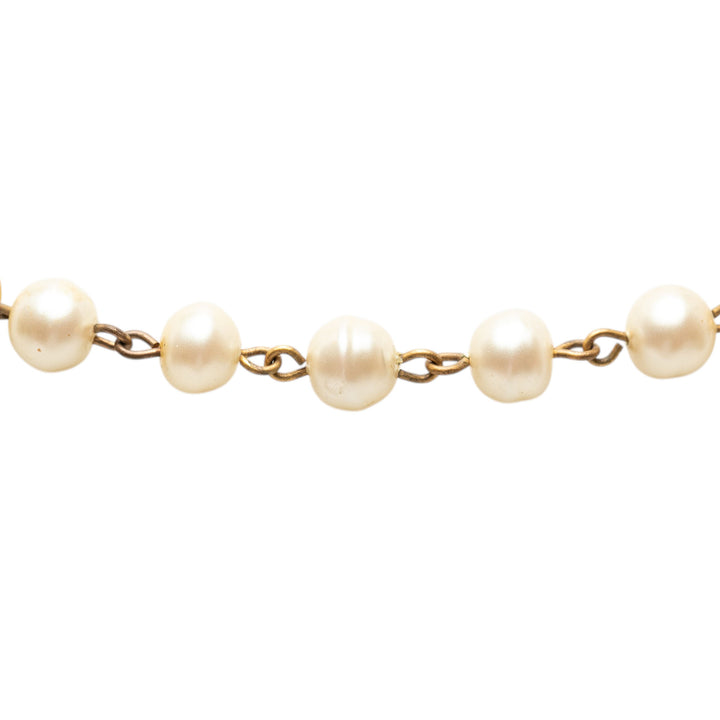 Chanel CC plaqué Perles fantaisie Double Strand Collier Métal