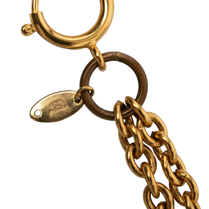 Chanel CC plaqué Perles fantaisie Double Strand Collier Métal