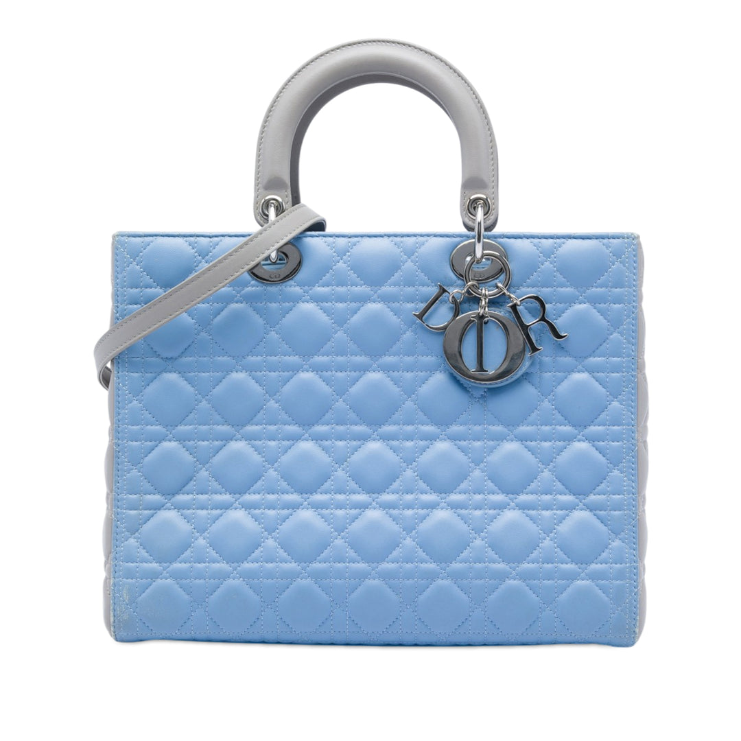 Dior Large Bicolor Cuir d’agneau Cannage Lady Dior