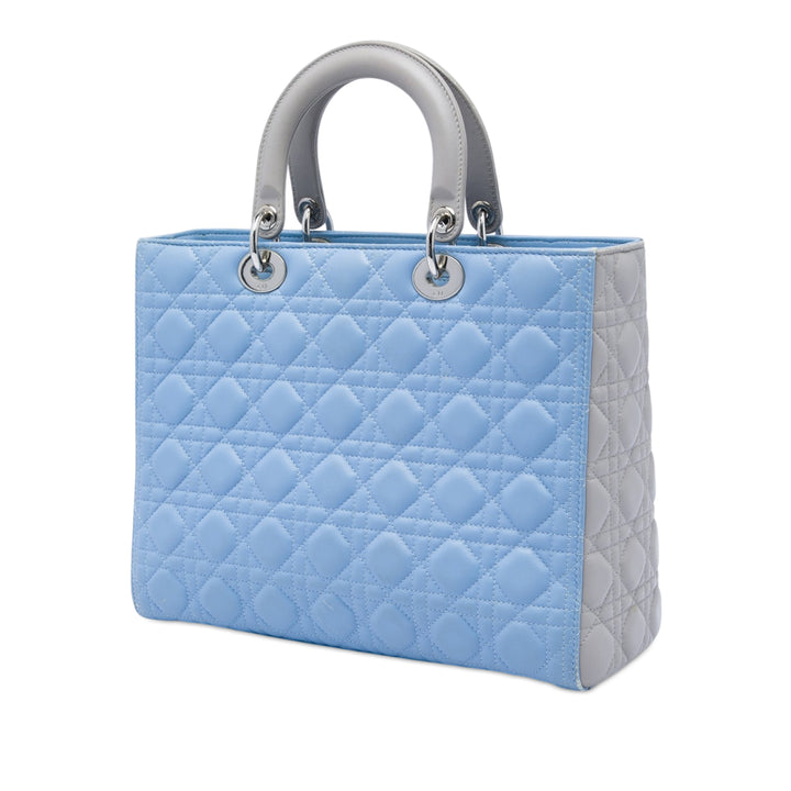 Dior Large Bicolor Cuir d’agneau Cannage Lady Dior