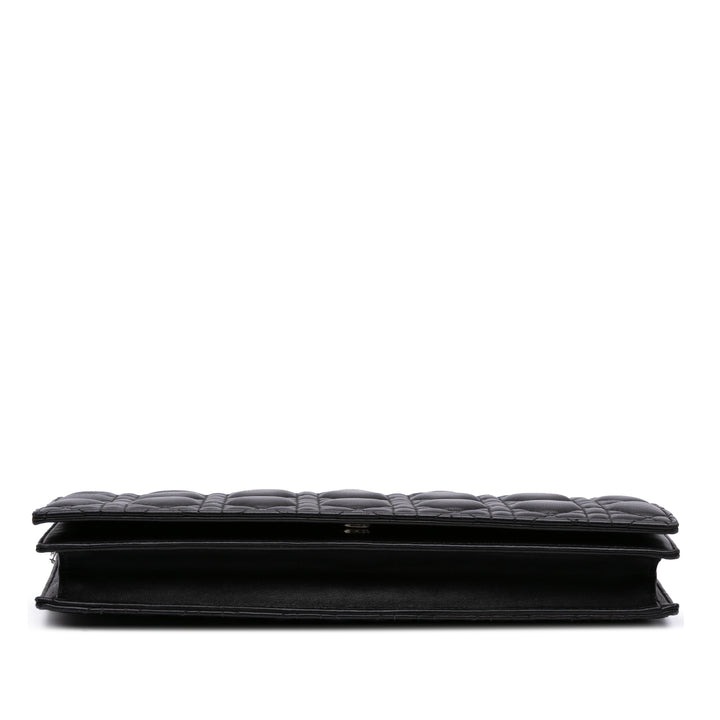 Lambskin Cannage Lady Dior Convertible Clutch Black - Gaby Paris