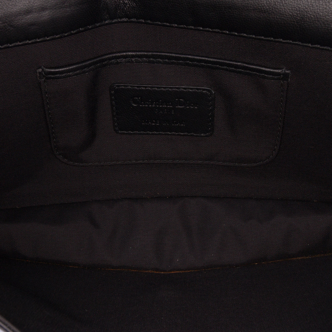 Lambskin Cannage Lady Dior Convertible Clutch Black - Gaby Paris