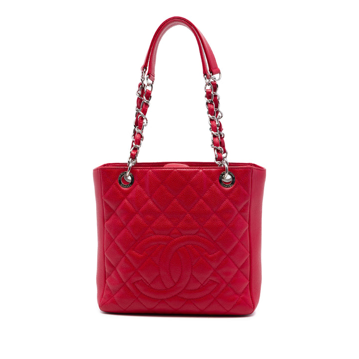 Petite Cabas Cuir caviar Rouge