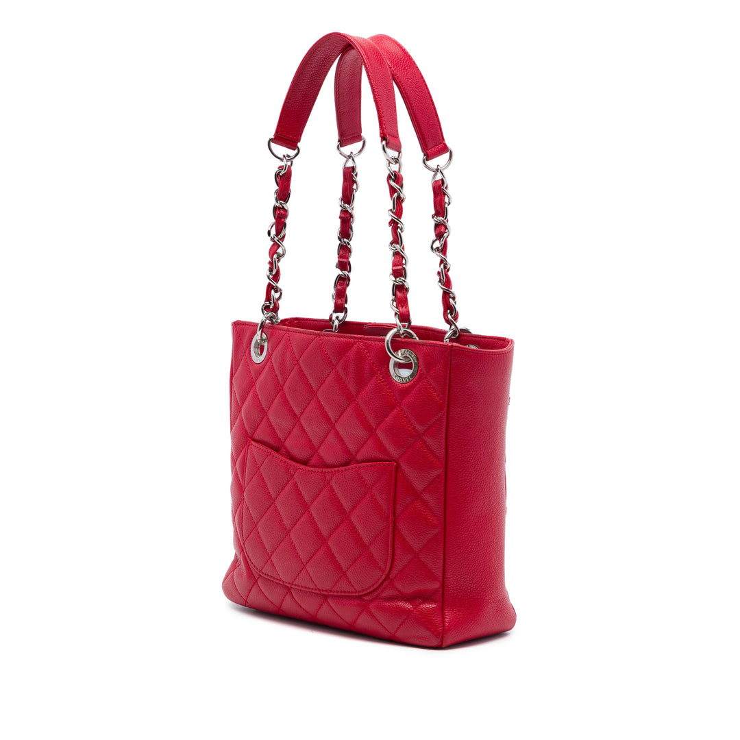 Petite Cabas Cuir caviar Rouge